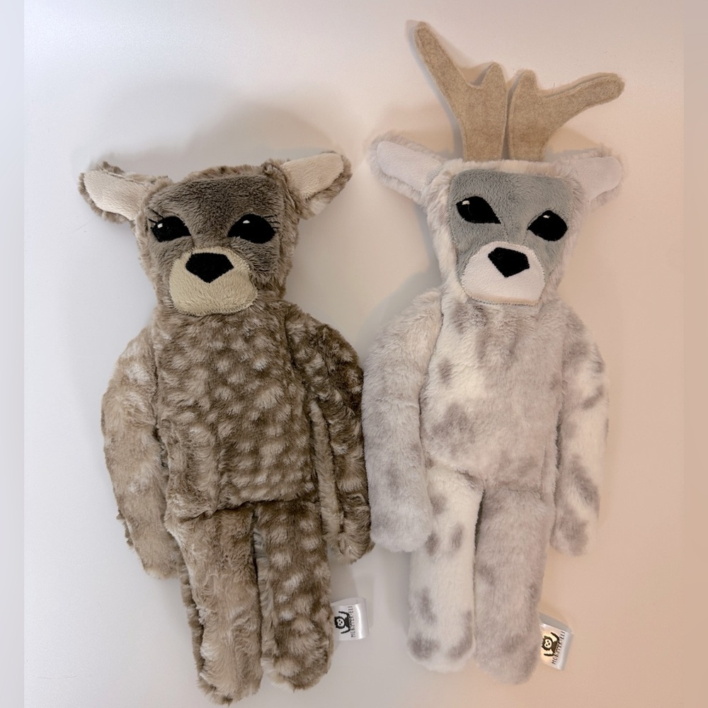 Monster and Eli - Set of 2 Deer‎ Buck and Doe Plush Lovies